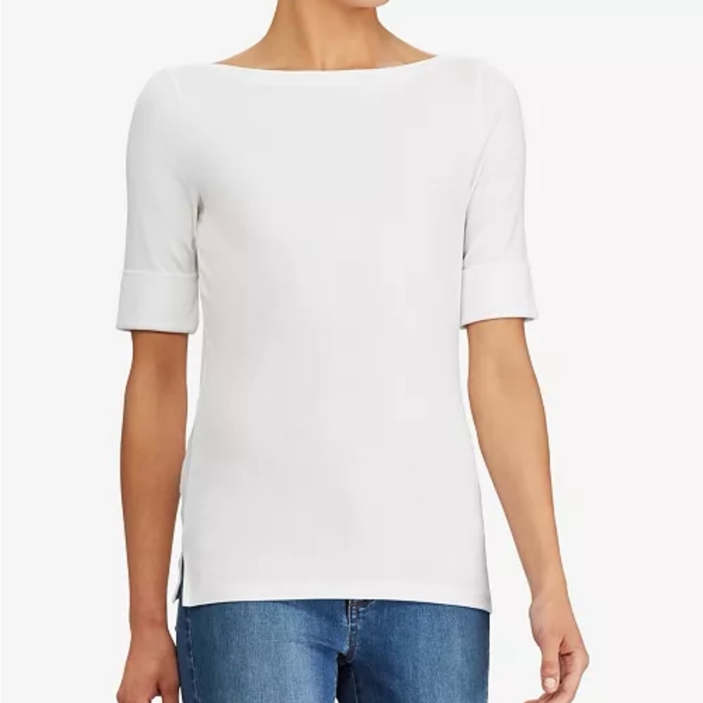 NWT Lauren Ralph Lauren Stretch Boatneck Top - Picture 7 of 7